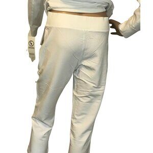 CHRISTINE ALEXANDER Large WHITE Cotton SWEAT Pant DANCE SPORT TRACK Gym
